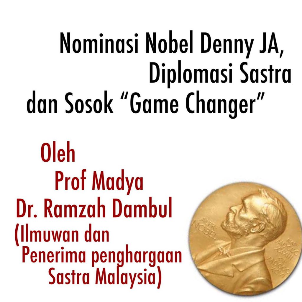 Nominasi Nobel Denny JA, Diplomasi Sastra dan Sosok “Game Changer”