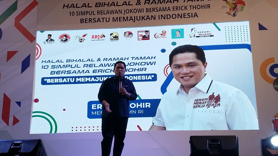 Gelar Halal Bihalal, Erick Thohir dapat Dukungan Relawan Jokowi Maju di Pilpres 2024