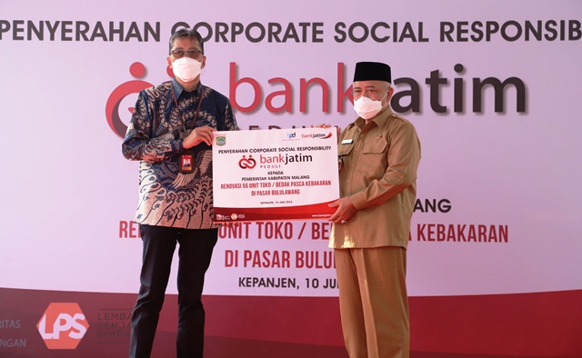 Lewat Program CSR, Bank Jatim Bantu Renovasi Pasar Bululawang Malang