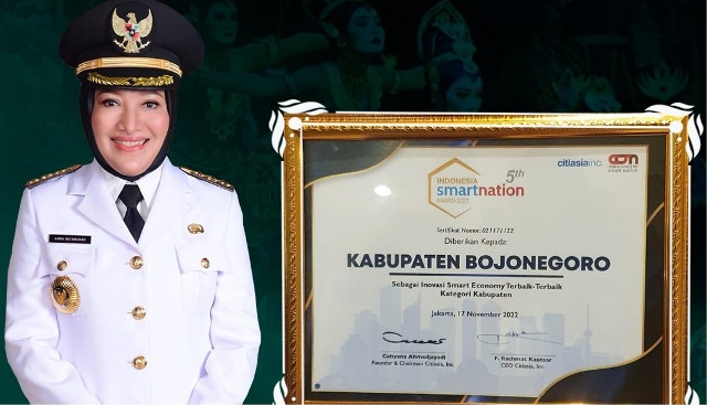 Bojonegoro Raih Penghargaan Smart Economy Terbaik di ISNA 2022