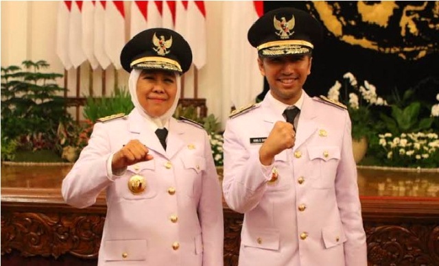 Survei kepuasan publik atas kinerja 100 pasangan Khofifah-Emil diragukan warga net./*ist